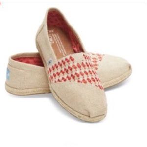 Red Embroidered Toms!